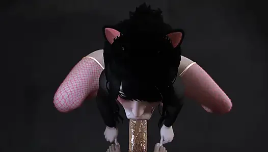 Глубокая глотка от девушки-животного - тинка делает минет в видео от первого лица