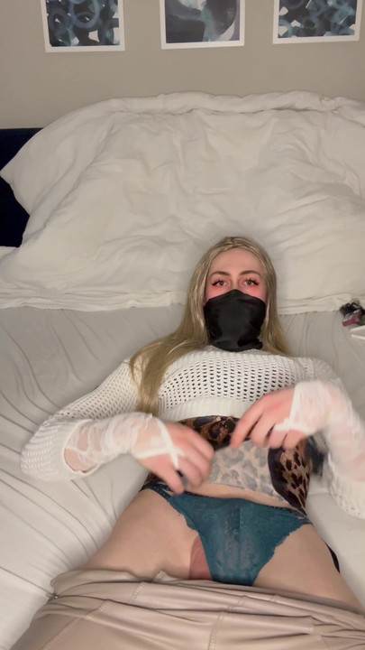 Thrilling moment from "Petite Teen femboy masturbating and undressing"