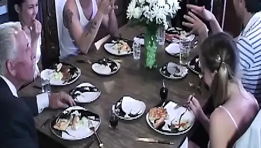 Mature Brunette MILF Drools on Two Cocks Before Hard Fuck