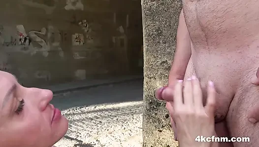 Lonely Housewife Gives a Helping Hand in Public at 4KCFNM