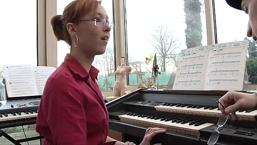 Ginger teen gets fucked by her piano teacher