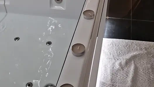 Jacuzzi Strip & Dildo Ride - Reverse Cowgirl Dildo Ride & Sloppy Cleanup