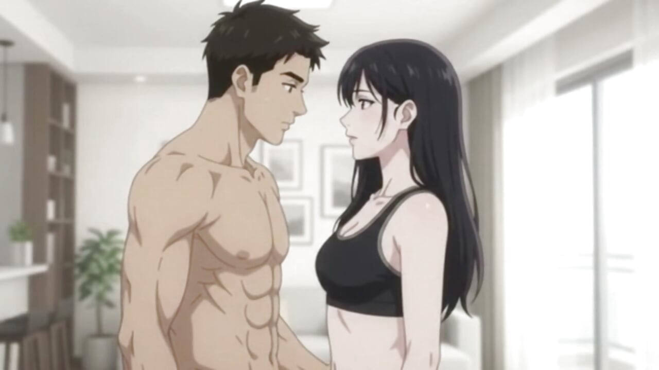 She Caught Me Looking her workout and punish me as blowjob