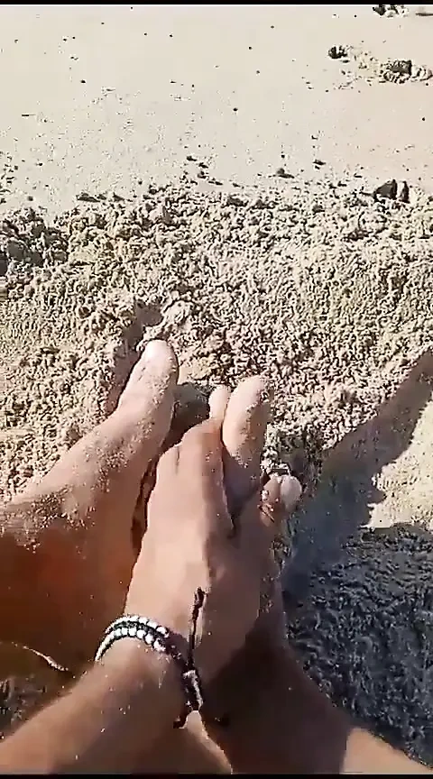 On the Nudist Beach Horny Showing off My Feet
