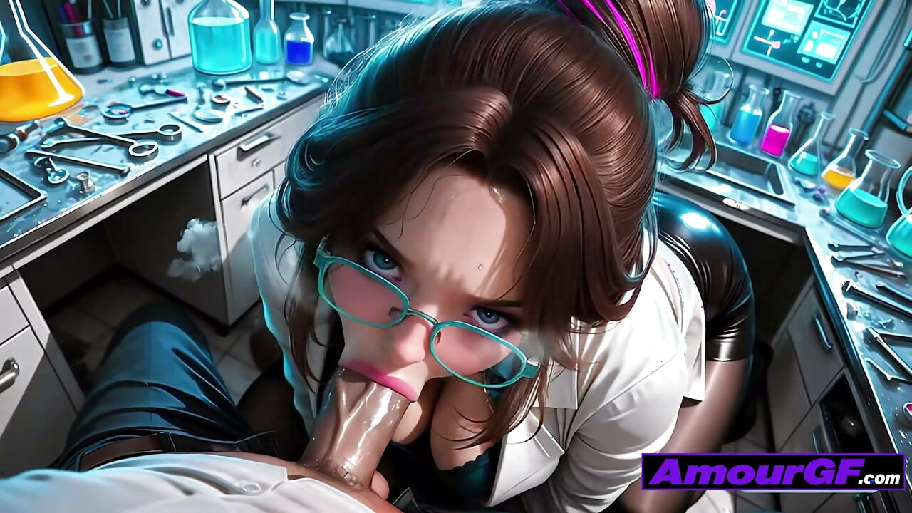 3D Scientist Babe Fucked Hard in Lab, Big Tits Covered in Cum