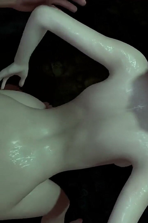 Cute brunette girl loves anal standing up with her hands pulled back : 3D porn