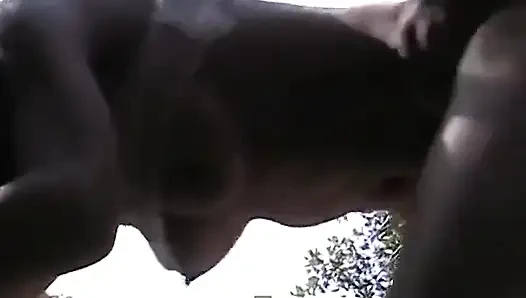 A Hot Brunette Is Organizing a Trio in the Mountains with Two Beautiful Cocks!