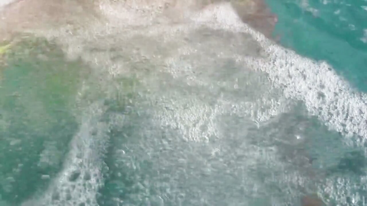 Artemisia Love Flashing Her Perfect Big Tits Underwater and Smoking a Cigarette