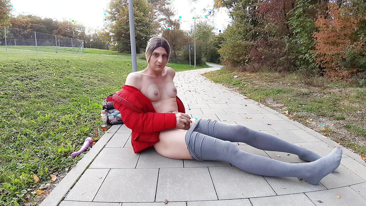 Cumming hard on the way outoor
