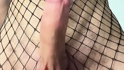 Solo Cum in Fishnets