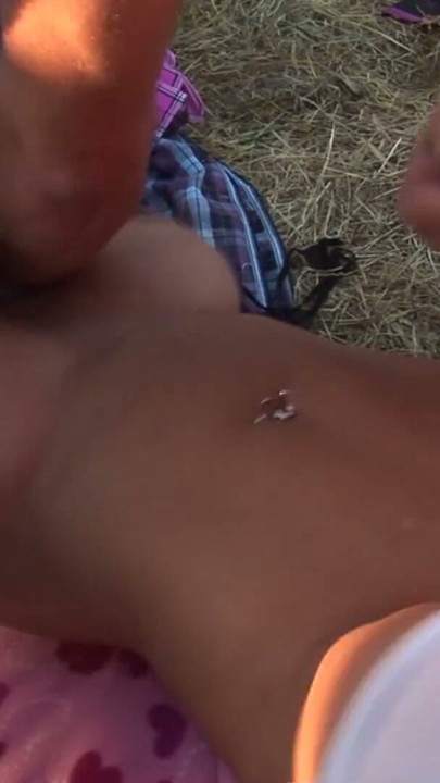 Loud moans echo through the outdoor fair as the brunette and blonde get dicked down | Clip 3