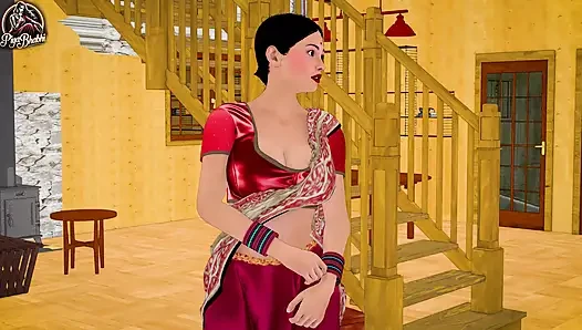 Indische vollbusige bhabhi wird von Devar hart gefickt - echter Hindi dirtytalk