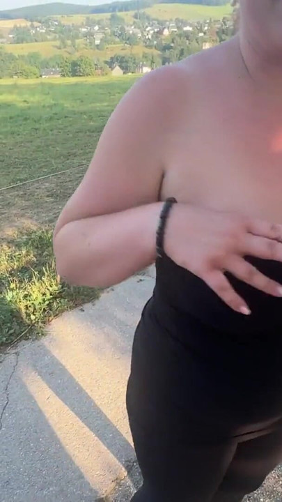 Key moment from "Outdoor blowjob in the middle of the WAY"