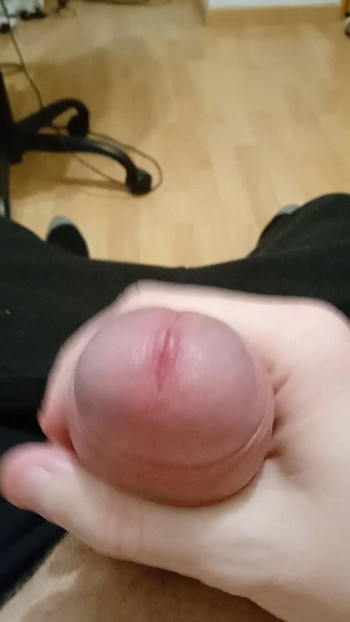 Fingering dick with foreskin