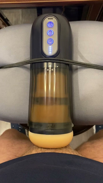 Spinning Sex Toy Ends with Cumshot!