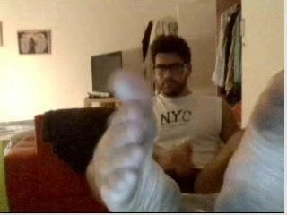 straight guys feet on webcam - various