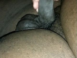 Stroking Fat black Cock