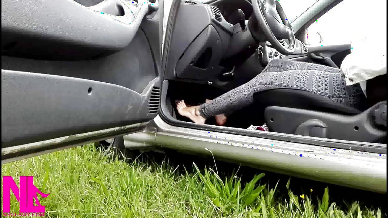 Pedal Pumping in White Sneakers and Cotton Socks