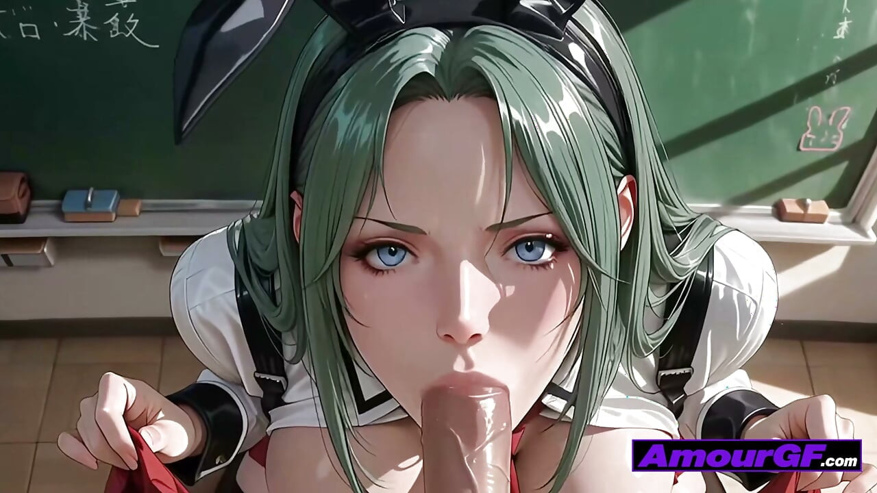 AI college babe with big tits rides cock right on classroom desk