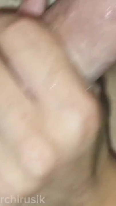 The femboy bitch pestered the stepfather at night in bed and got fucked without a condom until he came. | Clip 1