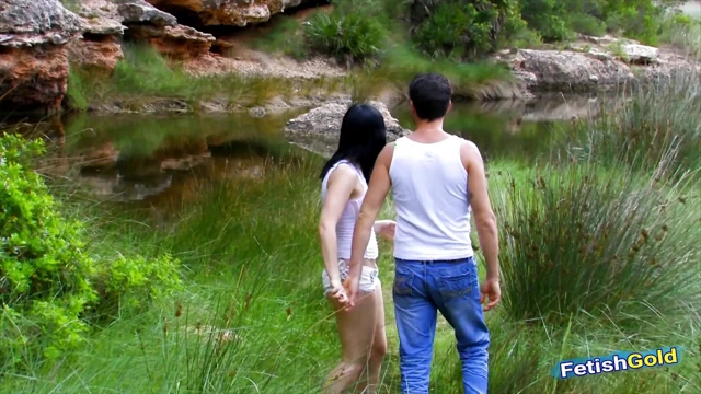 Horny stepbrother fucks innocent stepsister ass and pussy by the lake
