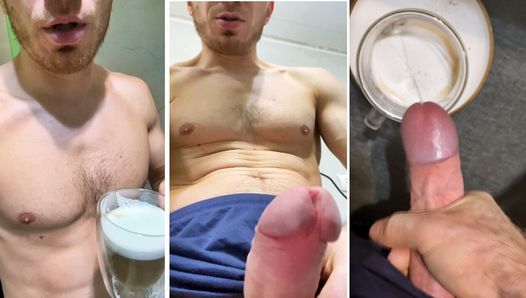 Muscular straight guy makes you morning coffee that tastes like cum