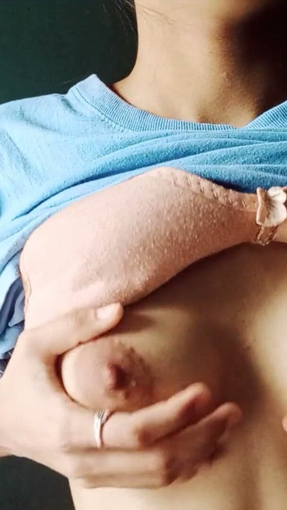 Lonely girl looking at her tits | Clip 1