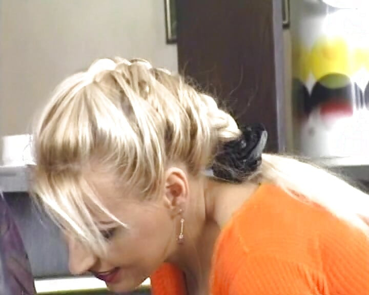 Superb blonde German slut fucked in the bar