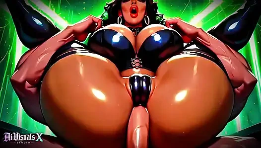 Big Ass Ebony Milfs - Blowjob and Fucking - Animated Porn (ASMR Sounds) (4K AI Generated)