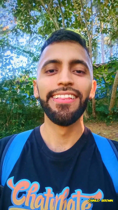 Big uncut cock latino jerking outdoors in the woods and eating his tasty cum careful not to get caught | Clip 2