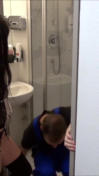 Thrilling moment from "Horny Daughter Seduces Repairman to Fuck While Her Parents Are Away"