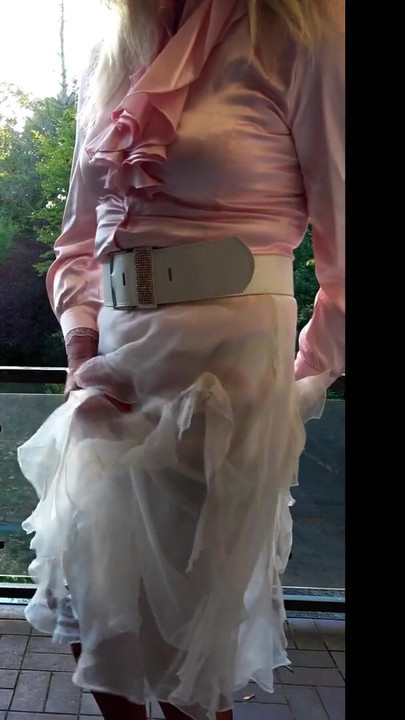Epic moment from "Cumshot In Sheer Silk & Shiny Satin"