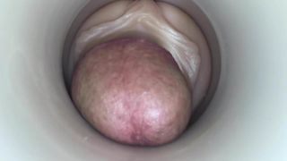 Ekran spermy przez człowieka z kamerą cum