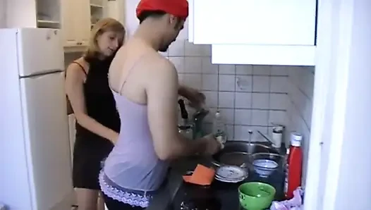 Crossdresser Slave Cleans Her Kitchen