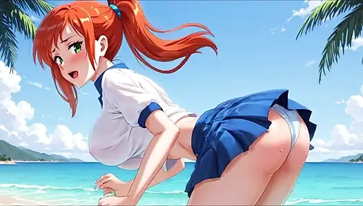 Gwen tennyson si cewek seksi rambut merah lagi menggoda cowok-cowok erotis sambil menggoda