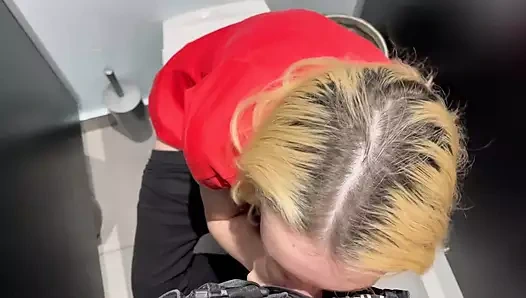 Risky sex in a public men's toilet with a cute blonde girl. She squirted all over the floor and we almost got caught.