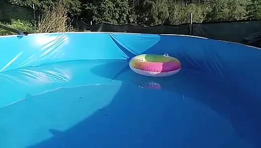 Wet Summer Ride. Handjob in the Pool