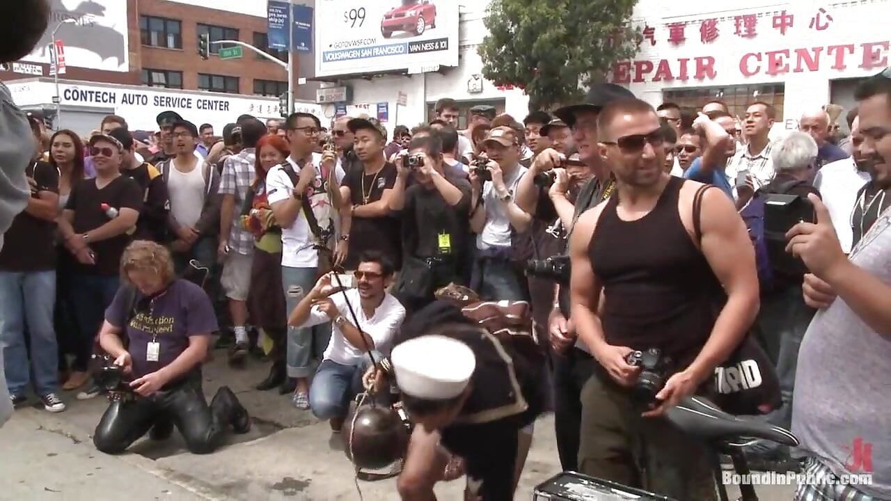 Cock Hungry Whore Cattle Prodded and Fucked at Dore Alley Street Fair