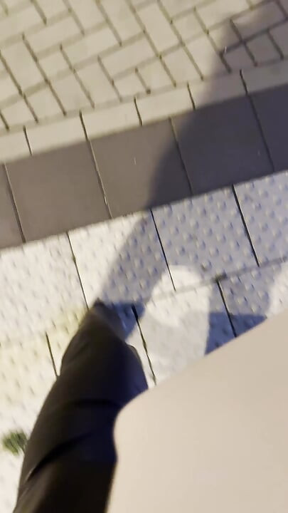 Walking in leather and heels in public places