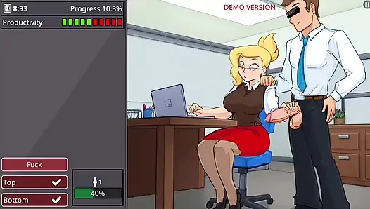 Gadis kantor dengan toket besar dan pantat besar hampir tidak berfungsi