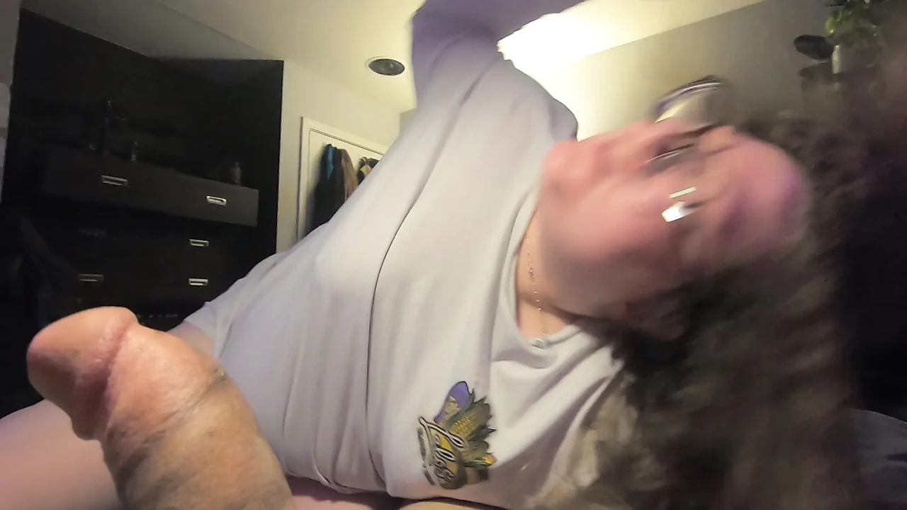 Innocent Chubby white nerd girl with glasses sucks cock and licks up the cum