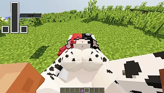 Beautiful girl dressed as a cow wants me to milk her and give her my milk