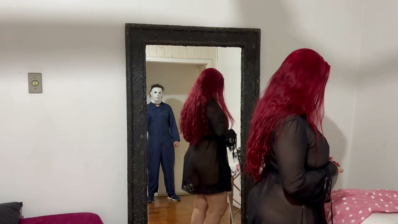Halloween Michael Myers no Banheiro: Roubou a Calcinha, Boquete e Anal com Creampie