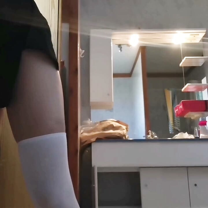 Playing with big anal toy