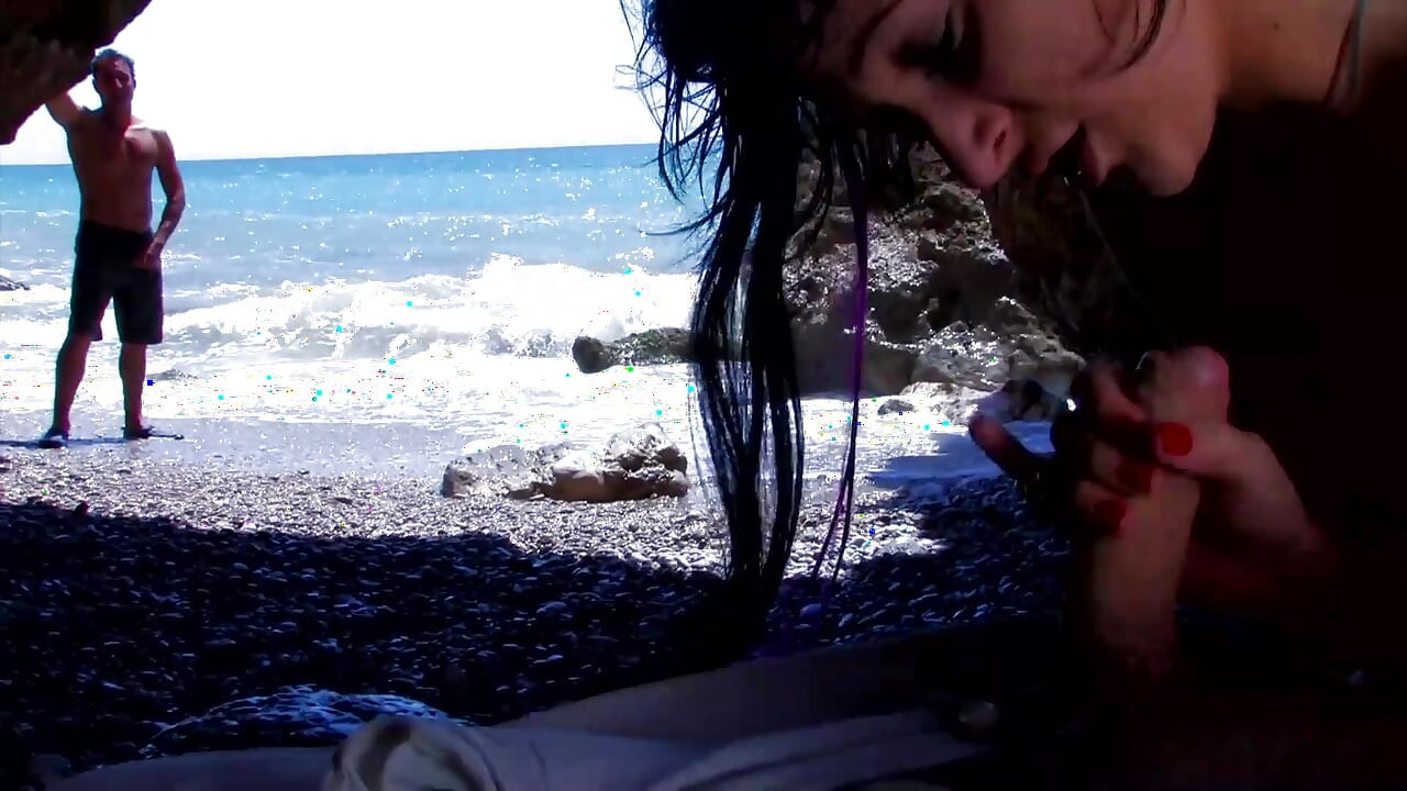 Sexy petite double penetrated anal threesome on the beach