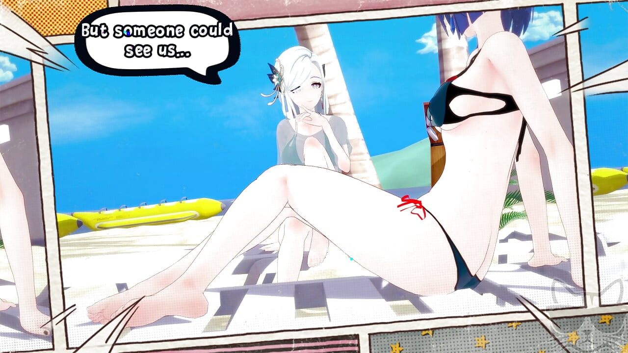 Yelan x Shenhe beach time ! (genshin impact)