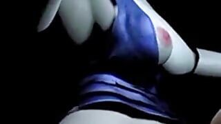 Vreemdgaande vrouw met grote borsten berijd de man in nachtclub - 3D-animatie v538