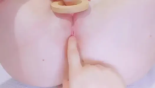 checking her virginity with a measuring ring in her pussy