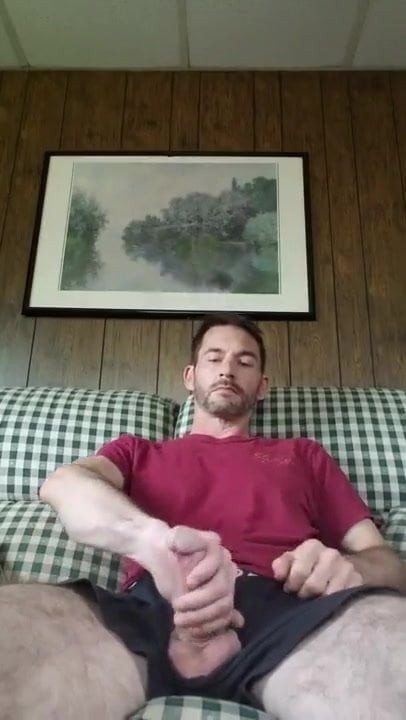 Hunk huge cock masturbing and cum