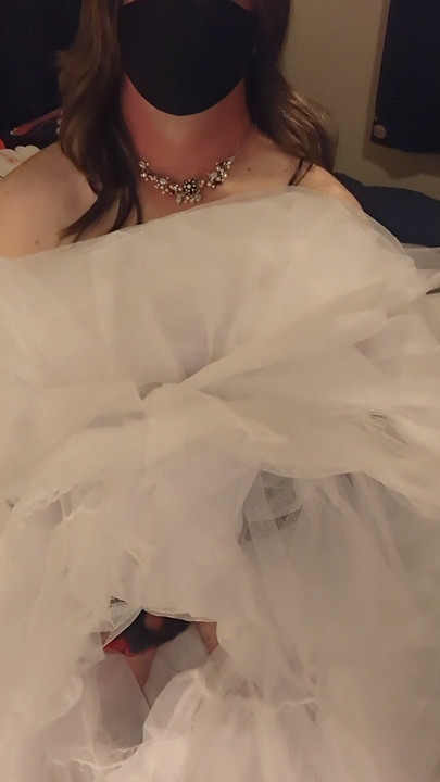 Won't someone cum inside my massive wedding gown with me? | Clip 1